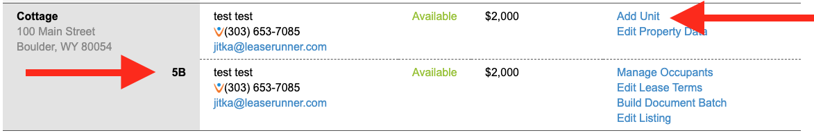 About Unit Addresses LeaseRunner